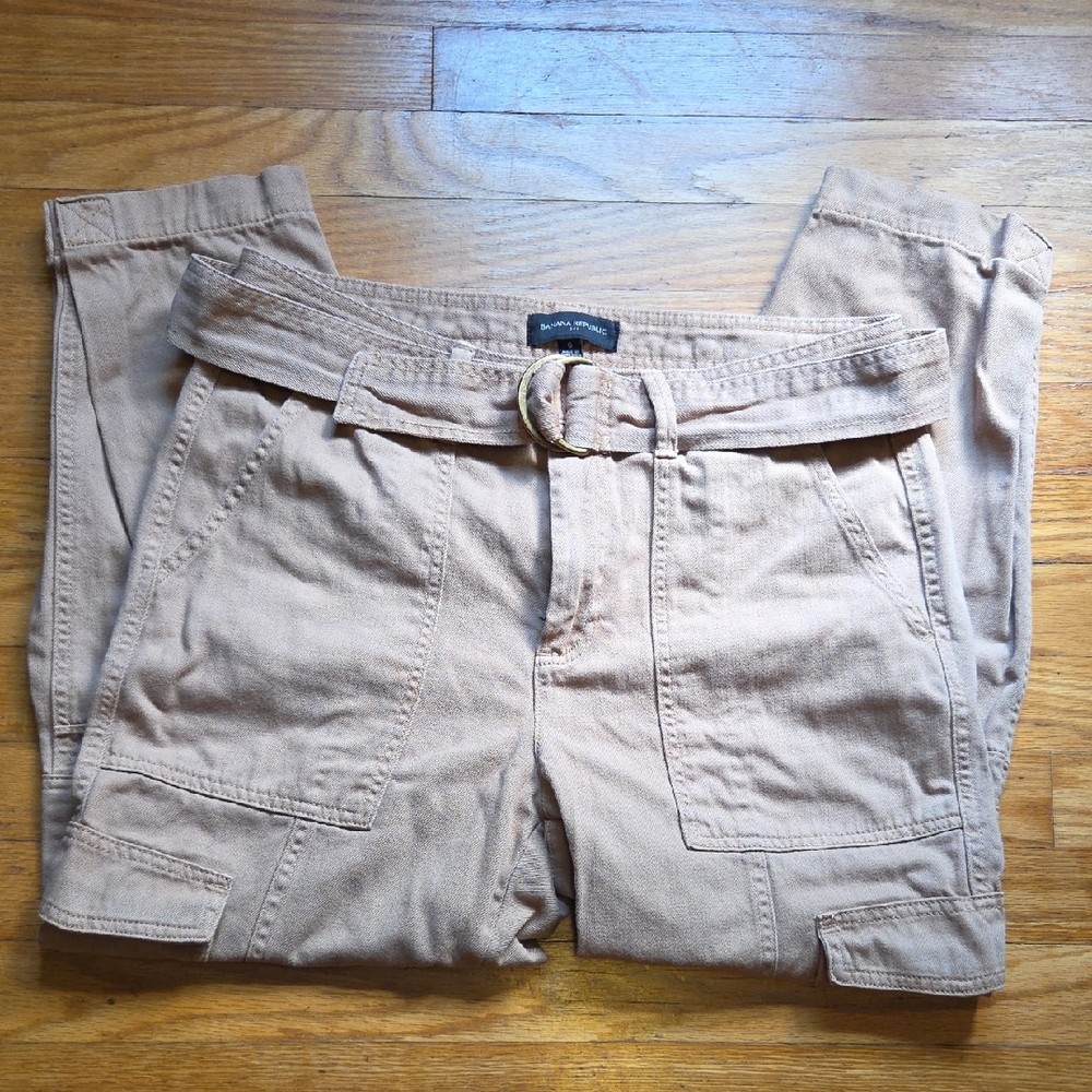 Tan Cargo Pants with Belt